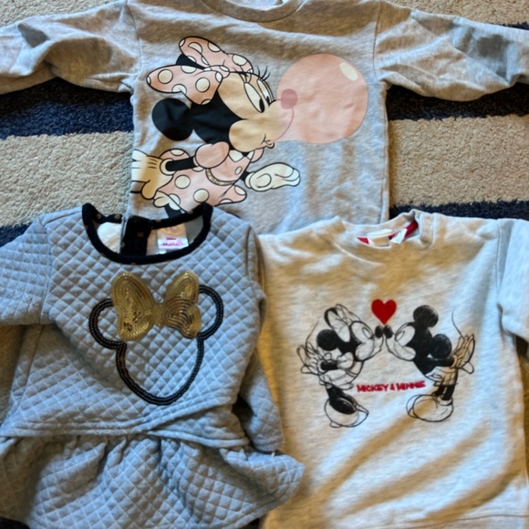 Disney Other - Minnie Mouse 3 Tops Shirt Dress 12-18 Months Girl H&M Disney Junior